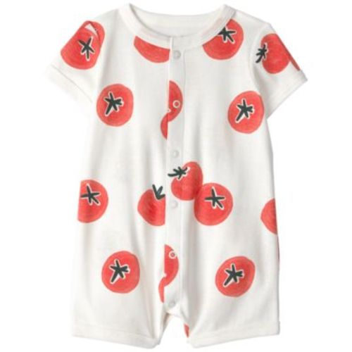 Tomato Print Snap-Up Romper