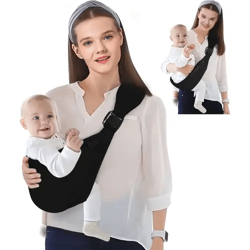 Baby Sling Carrier, Baby Carrier Newborn to Toddler, Adjustable One Shoulder Labor-Saving Baby Holder Carrier, Baby Half Wrapped Sling Hip Carrier, Carrying 7-45 lbs (Black)