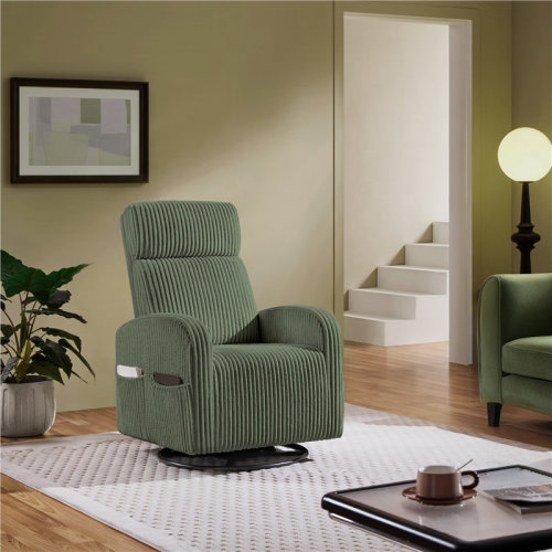 Yaheetech Corduroy Swivel Nursery Glider Chair for Nursery Room Living Room | Wayfair