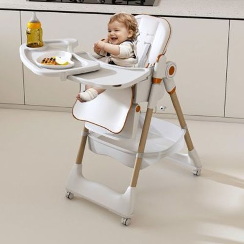 KTMBDW High Chair, 5 in 1 Convertible High Chairs for Babies and Toddlers with 5-Point Safety Harness,Foldable High Chair for Space-Saving