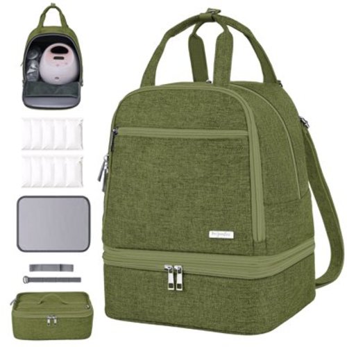 Breast Pump Bag, Spectra Pump Backpack with Pockets for Working Mom, Compatible with Spectra S1, S2, Green