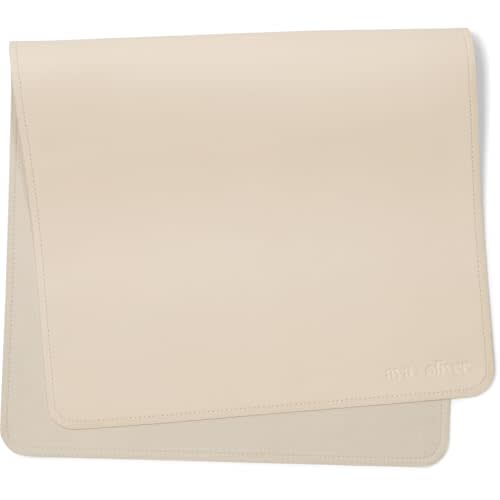 Ava + Oliver Vegan Leather Baby Changing Mat (16 X 30 in) - Multipurpose Wipeable and Portable Diaper Changing Mat - Foldable Travel Changing Mat (Cream)