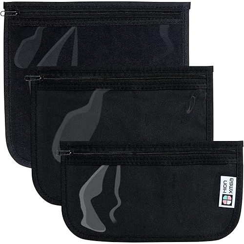 TSA Approved Toiletry Bag, Set of 3 Clear Travel Toiletry Bag Quart Size Zipper Travel Pouch, Waterproof Makeup Cosmetic Bag for Women Men Kids Toiletries Carry on, Black