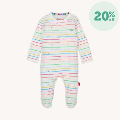 rainbow road organic cotton magnetic parent favorite footie