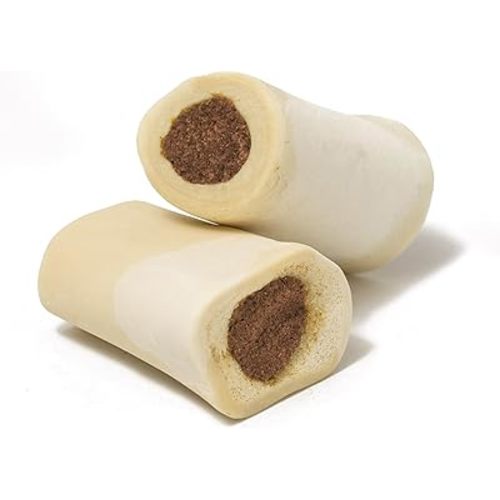 Cadet Stuffed Shin Bone, Long-Lasting Dog Chew Bones for Aggressive Chewers, High Protein Filled Bone Dental Chew for Dogs, Chicken Flavor Filling, 3-4" for Small Dogs