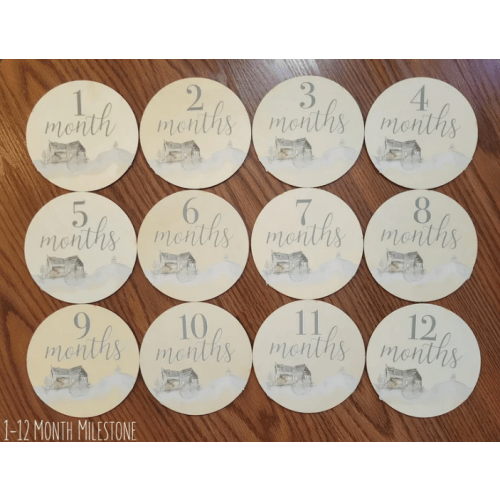Nature / Forest - Wood Markers - Monthly Milestone