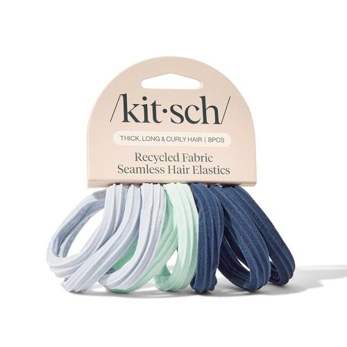 Kitsch Hair Ties No Damage - Strong, Stretchy Hair Bands | Soft Nylon Ponytail Holders, Snag-Free Rubber Bands, Perfect for Updos & Braids - Garden Bouquet, 8pcs