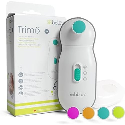 bblüv - Trimö - Baby Nail Trimmer Electric - Baby Nail File for Newborn and Toddler (0 to 12 Months+), Gentle and Quiet Fingernail and Toenail Clippers, Original Trimo Kit (Pack of 1)