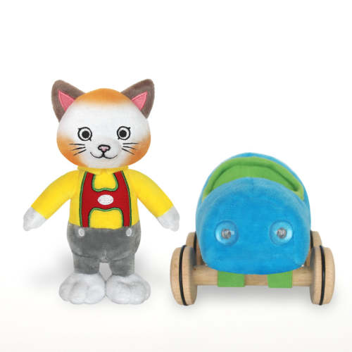 Huckle Cat Soft Toy with Blue Car – YOTTOY Productions