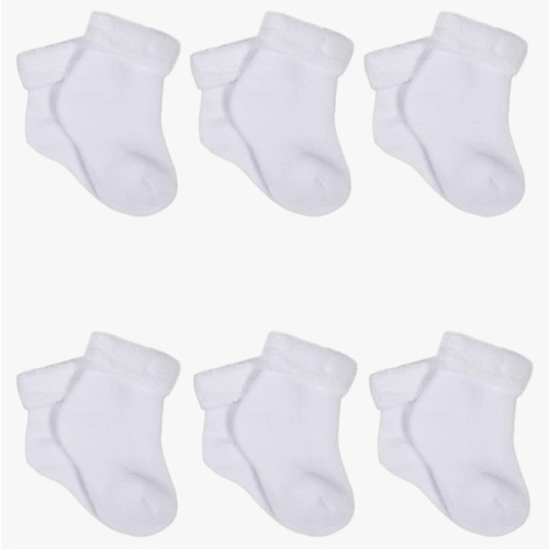 6-Pack White Terry Socks