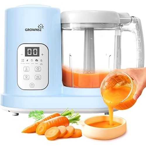 GROWNSY Baby Food Maker Homemade Baby Food All-in-One Baby Food Puree Blender Steamer Grinder Mills Machine Auto Cooking & Grinding with Self Cleans Touch Screen LCD Display, BPA Free