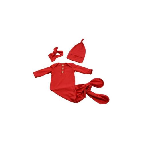 Gender neutral coming home outfit - Red - Newborn knot gown - Newborn outfit - Baby girl coming home outfit - Baby boy coming home outfit