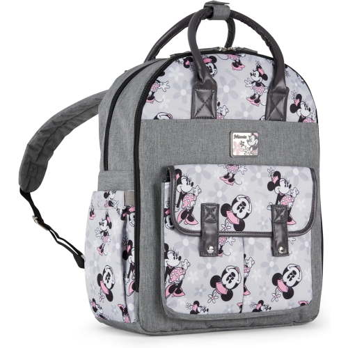 Disney Minnie Mouse Baby Girl Diaper Backpack | 16” Multi-Functional Travel Bag with Extra-Large Capacity