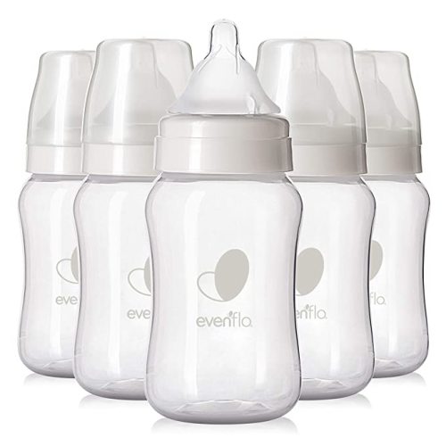 Evenflo Feeding Premium Proflo Venting Balance Plus Wide Neck Baby, Newborn and Infant Bottles - Helps Reduce Colic - 9 Ounce (Pack of 6) - 6 Count (Pack of 1) - Clear/White