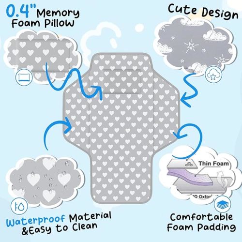 Baby Portable Changing Pad Travel - Waterproof Compact Diaper Changing Mat with Built-in Pillow - Lightweight & Foldable Changing Station, Newborn Shower Gifts - Gray B