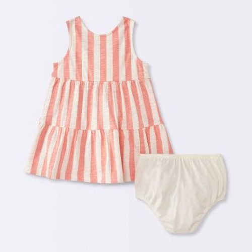 Baby Girls' Striped Dress - Cloud Island™ Pink 0-3M