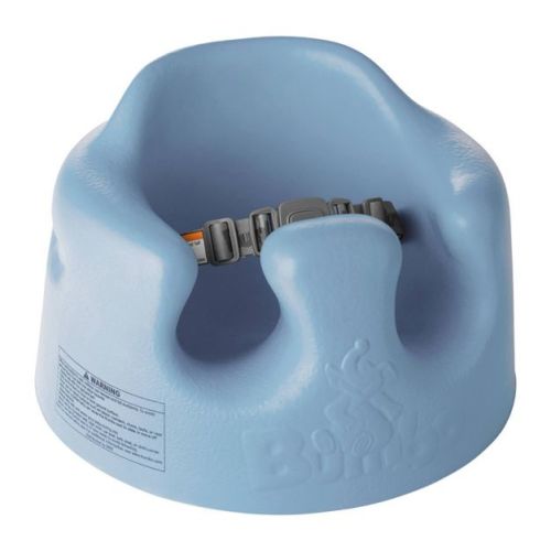 Bumbo Baby Infant Soft Foam Comfortable Floor Booster Seat Supportive Chair With 3 Point Adjustable Safety Buckle Strap Harness - Blue