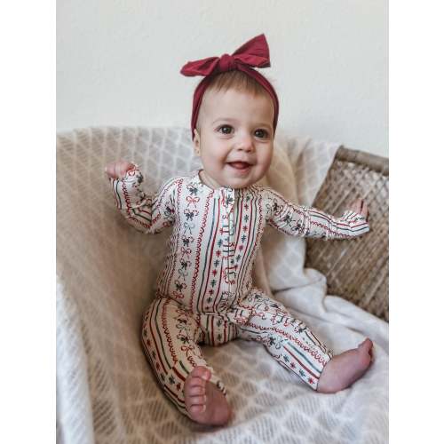 Candy Cane Lane Zippy Romper | Little Joy Co.