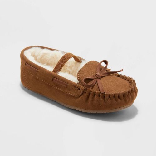 Toddler Girls' Celina Moccasin Slippers, Tan - size 9