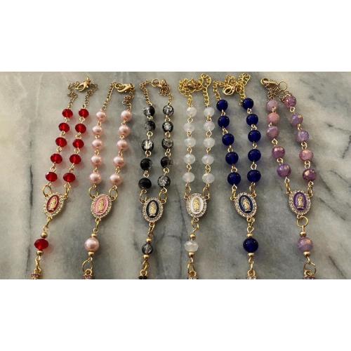 Handmade Beaded Car Rosary: Religious Rearview Mirror Decor