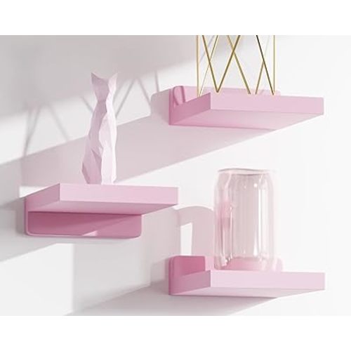 Small Floating Shelves Mini Shelves Hanging Display 5 Inch Wall Shelf for Bathroom Livingroom Bedroom,3 Pack, with 2 Types of Installation, Great for Room Decor