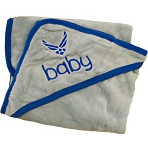 United States Air Force Insignia Plush Baby Blanket Soft Gray U.S.A.F.