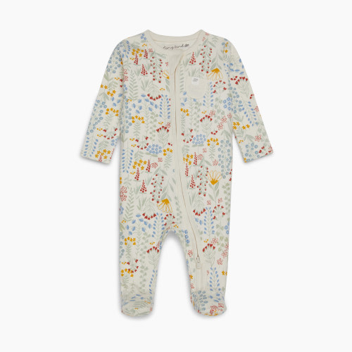 Tiny Kind Printed Zip Up Footie - Multi Floral, Nb