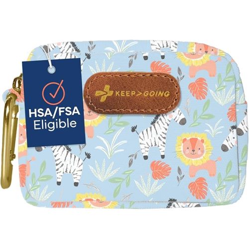 KeepGoing Small Travel First Aid Kit Kids – 60 Pc. Mini First Aid Kit for Purse, Diaper Bag, & Backpack with Latex-Free Bandages – 4 Oz., & 4.5 x 3.5 x 2 in, TSA-Approved