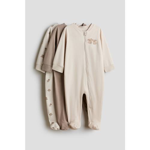 3-PACK PAJAMA JUMPSUITS WITH ZIPPER