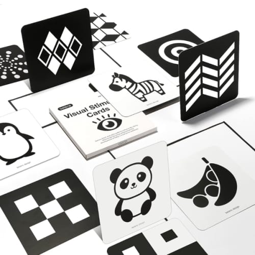 beiens High Contrast Baby Flashcards, Black White Color Newborn Brain Development Toys, Visual Stimulation Learning Activity Cards, Educational Infants Gift (Black & White(for 0-3 Months))