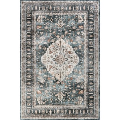 Nuloom Davi Faded Spill Proof Treated Pet Friendly Premium Machine Washable Area Rug, 6' x 9', Green