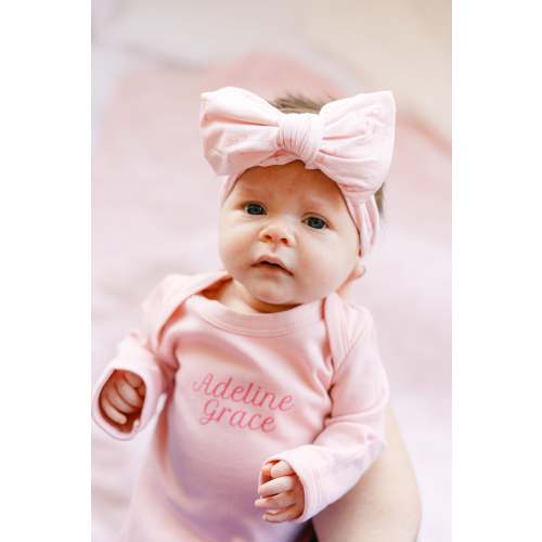 Personalized Organic Cotton Knotted Gown with Hat – Bella Berry Designs