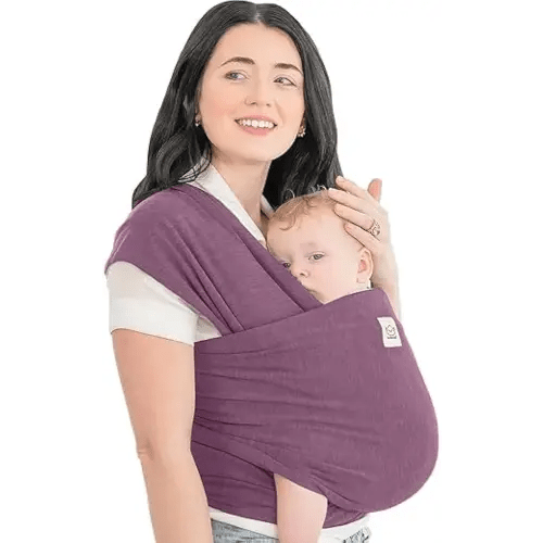 KeaBabies Baby Wrap Carrier - All in 1 Original Baby Carrier Newborn to Toddler Sling, Easy to Wear, Hands Free Bonding, Lightweight, Breathable Infant Wraps (Dark Mauve)
