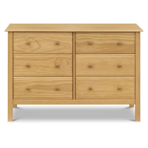 Davinci Jayden 6-Drawer Baby Dresser, GREENGUARD Certified, Honey | Double Dresser w/ 6 Spacious Drawers for Nursery - Extra-Deep Drawer Extension - Smooth-Glide Drawers - Anti-Tip Kit Included