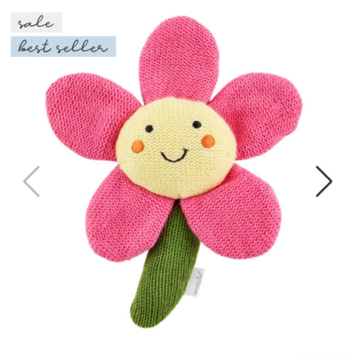 Pink Flower Rattle | Mud Pie