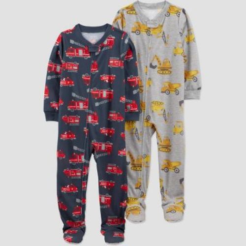 Carter's Just One You® Toddler Boys' 2pk Turtles and Koalas Footed Pajama - White/Green 18M: Polyester, Long Sleeve