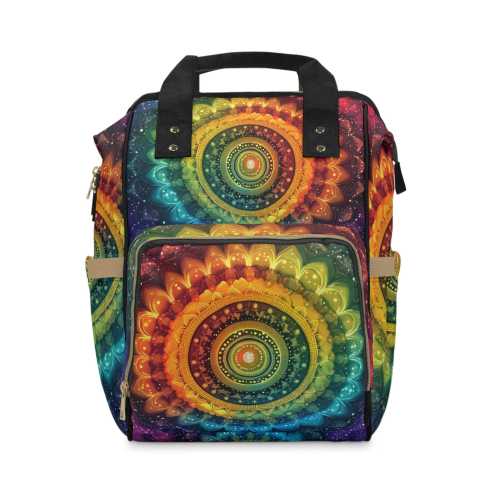 Rainbow Diaper Backpack 01 - Baby Changing Bag, Mom Travel Organizer, Large Nappy Bag, Nursery Essentials, Gender Neutral Backpack