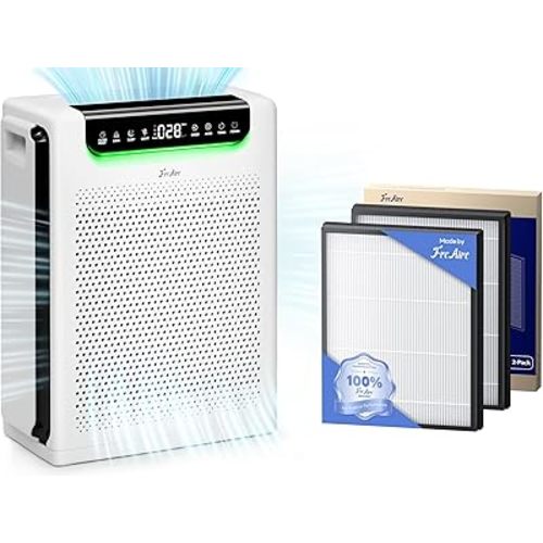 Air Purifiers for Home Large Room, Cover Up to 2600 Ft² with True HEPA Filter HAP607 & Air Purifier Replacement Filter, 2 Pack, White