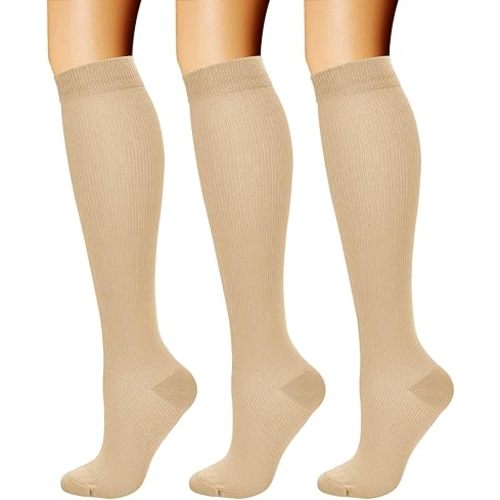 CHARMKING Compression Socks for Women & Men Circulation (3 Pairs) 15-20 mmHg is Best Support for Athletic Running Cycling