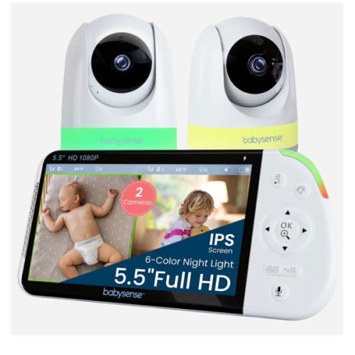Babysense MaxView PRO: Video Baby Monitor with 2 Cameras, Non Wifi, Sp