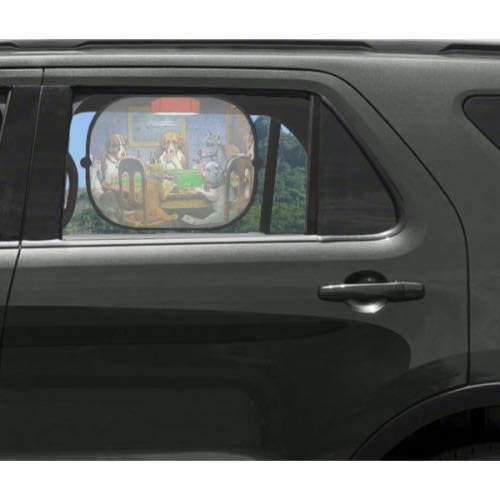 Custom Dogs Playing Poker by C.M.Coolidge Car Side Window Sun Shade | YouCustomizeIt