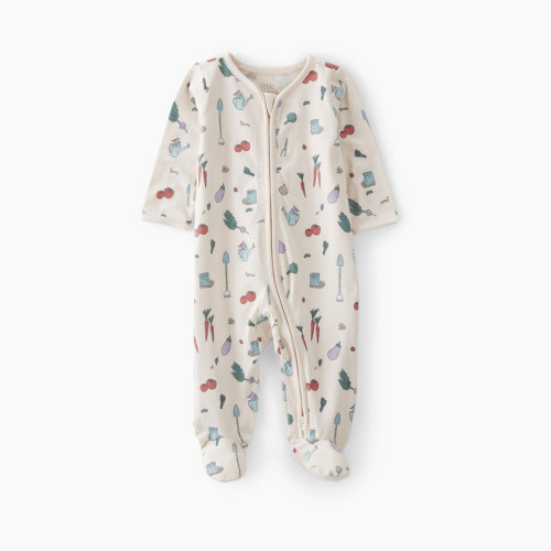 Carter's Little Planet Organic Cotton Sleep & Play Pajamas - Veggie Garden Print, Newborn