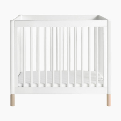 babyletto Gelato 4-in-1 Convertible Mini Crib - White Finish With Washed Natural Feet