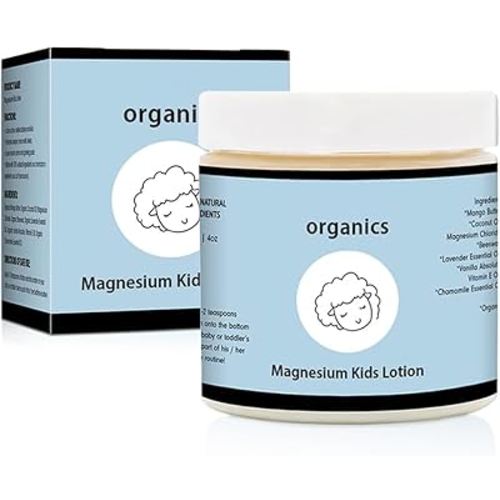 Magnesium Lotion for Kids & Sleep | Topical Magnesium Cream with Shea Butter & Chamomile | Non-Greasy, Fast-Absorbing Formula for Calm Bedtime & Nighttime Relief | Sensitive Skin Safe (1pc 4oz)