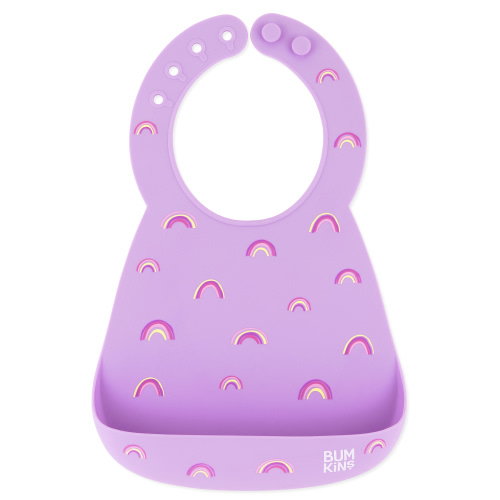 Bumkins Baby and Toddler Bibs, Silicone Bib, Baby & Toddler 6-24 Mos (Rainbows)