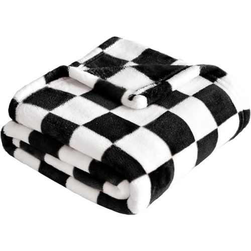 Amazon.com: Yurhap Checkered Baby Blanket Fleece Baby Blankets for Boys Girls, Ultra Soft Cozy Fluffy Infant Toddler Newborn Receiving Blankets for Crib Stroller, 30''x40'', Black : Baby