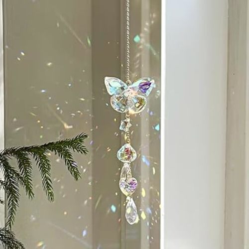 Butterfly Crystal Sun Catcher Window Hanging Decoration Garden Rainbow Maker for Home Car Decoration