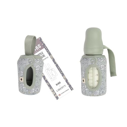 BIBS x Liberty Baby Bottle Cover Small 110ml - Neoprene Protective Cover for BIBS Bottles - Liberty Print Design, Small, Capel Sage