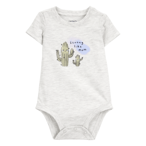 Baby "Strong Like Mom" Cactus Short-Sleeve Bodysuit - Gray - Carter's | Carter's
