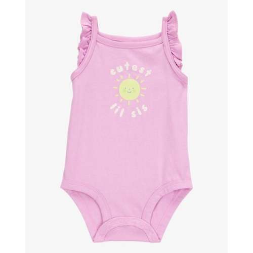 Baby Lil Sis Flutter-Sleeve Bodysuit - Pink - Carter's | Carter's
